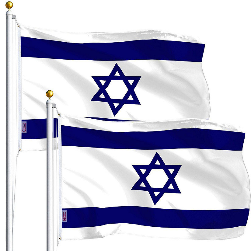 G128 - Israel Israeli Flag 3x5FT 2 Pack Printed Polyester Image