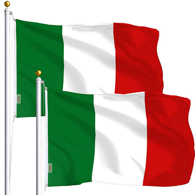 G128 - Italy Italian Flag 3x5FT 2 Pack Printed Polyester Image
