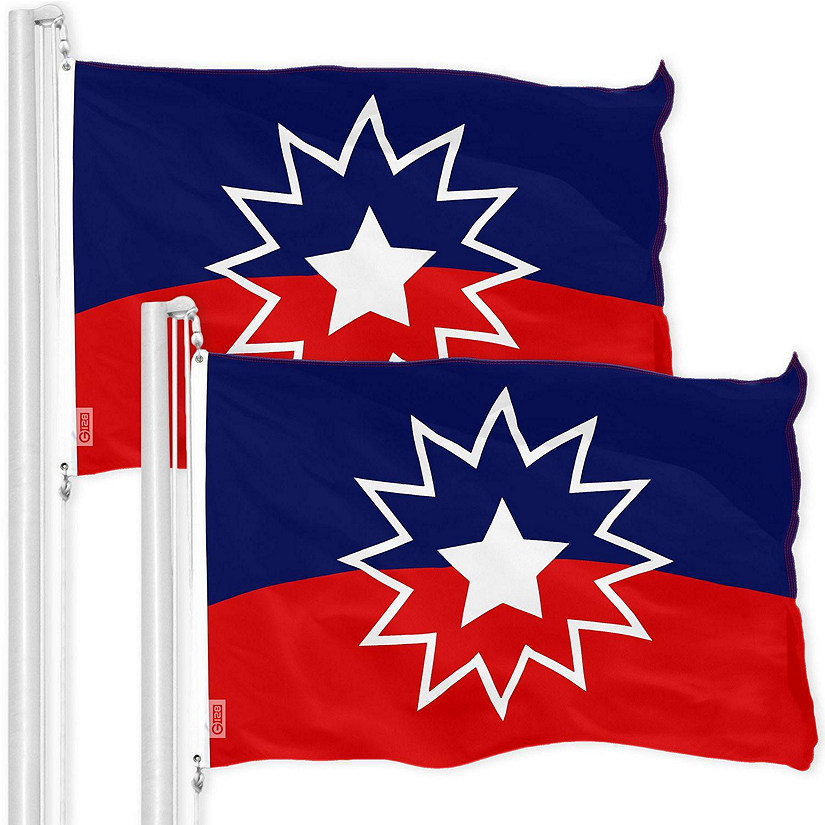 G128 - Juneteenth Emancipation Day Flag 3x5FT 2 Pack Printed 150D Polyester Image