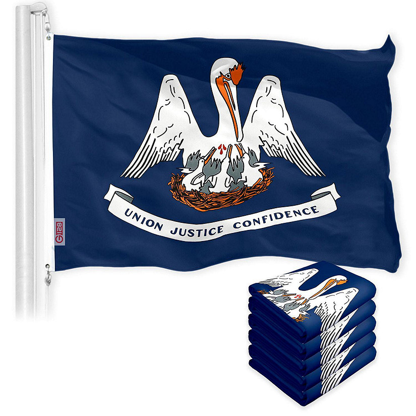 G128 - Louisiana LA State Flag 3x5FT 5 Pack 150D Printed Polyester ...