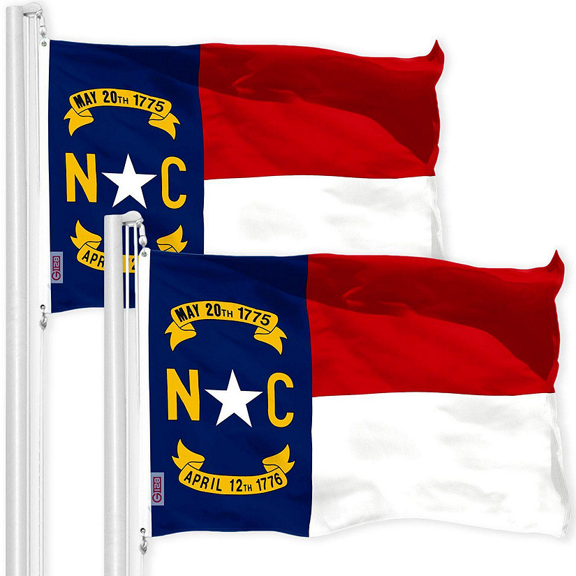 G128 - North Carolina NC State Flag 3x5FT 2 Pack 150D Printed Polyester Image