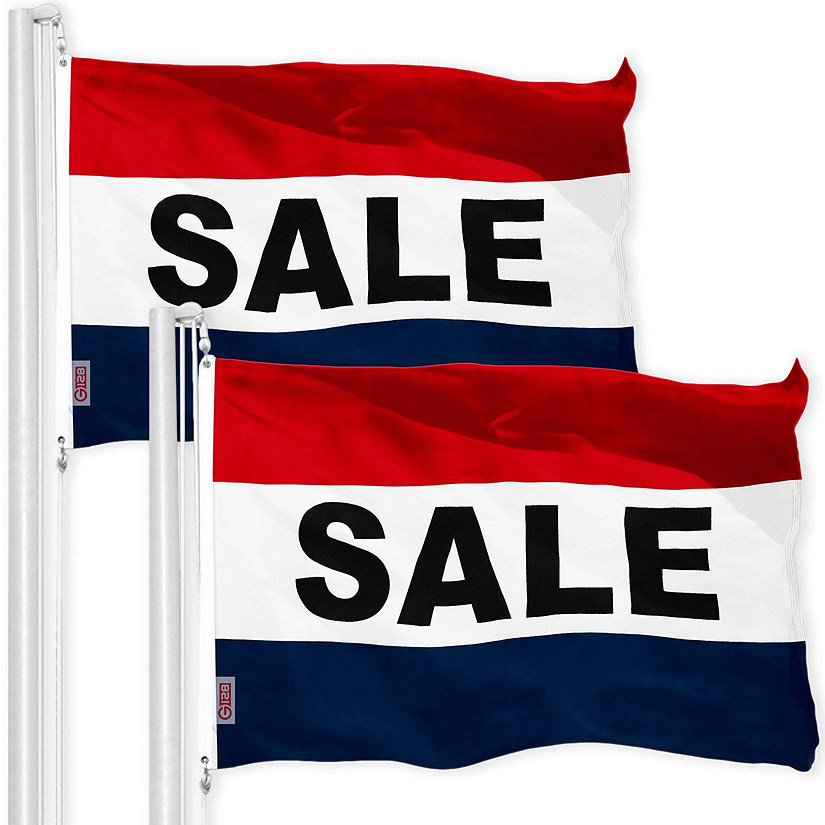 G128 - Sale Sign Flag 3x5FT 2 Pack Printed 150D Polyester Image