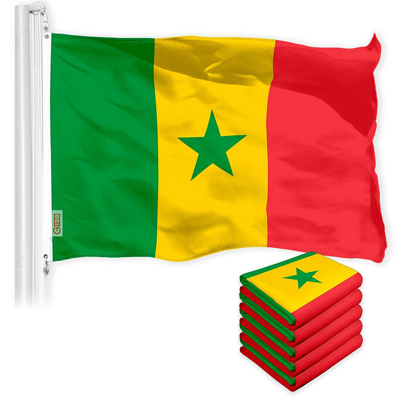 G128 - Senegal Senegalese Flag 3x5FT 5 Pack 150D Printed Polyester Image