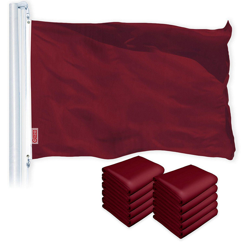 G128 - Solid Burgundy Color Flag 3x5FT 10 Pack Printed 150D Polyester Image