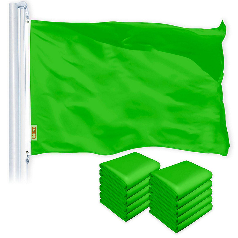G128 - Solid Lime Green Color Flag 3x5FT 10 Pack Printed 150D Polyester Image