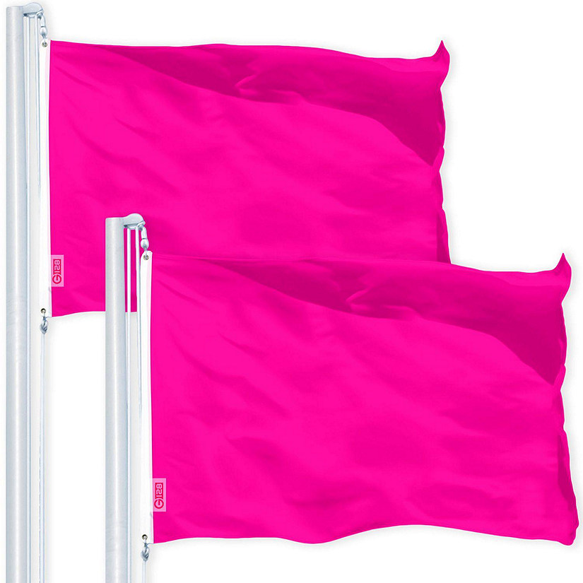 G128 - Solid Magenta Color Flag 3x5FT 2 Pack Printed 150D Polyester Image
