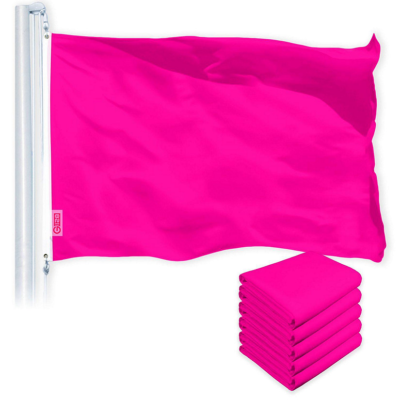 G128 - Solid Magenta Color Flag 3x5FT 5 Pack Printed 150D Polyester Image