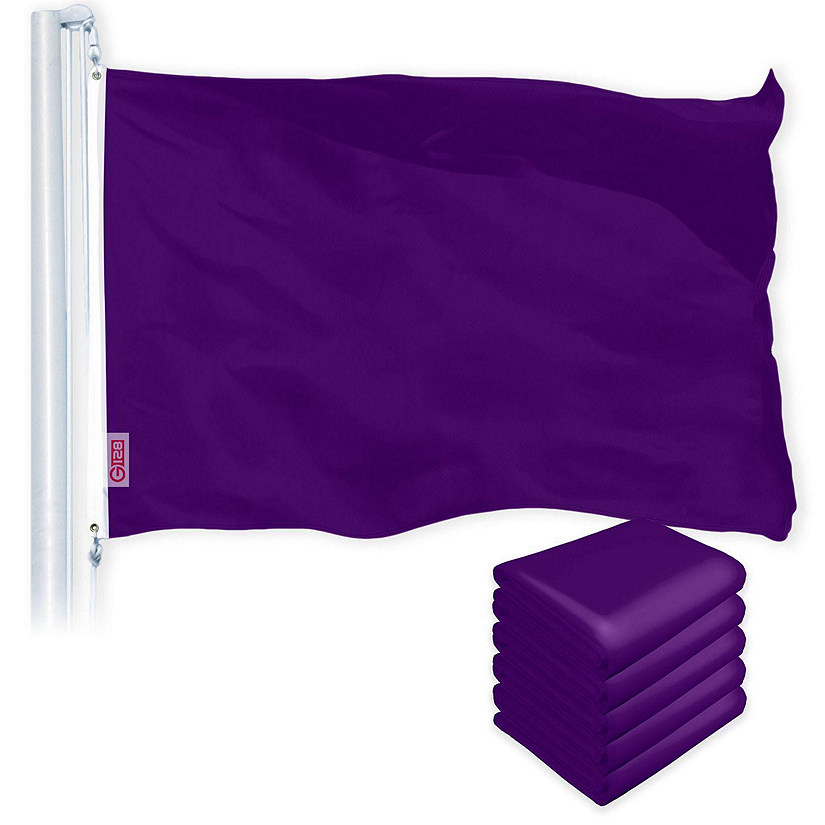 G128 Solid Purple Color Flag 3x5FT 5 Pack Printed 150D Polyester Oriental Trading