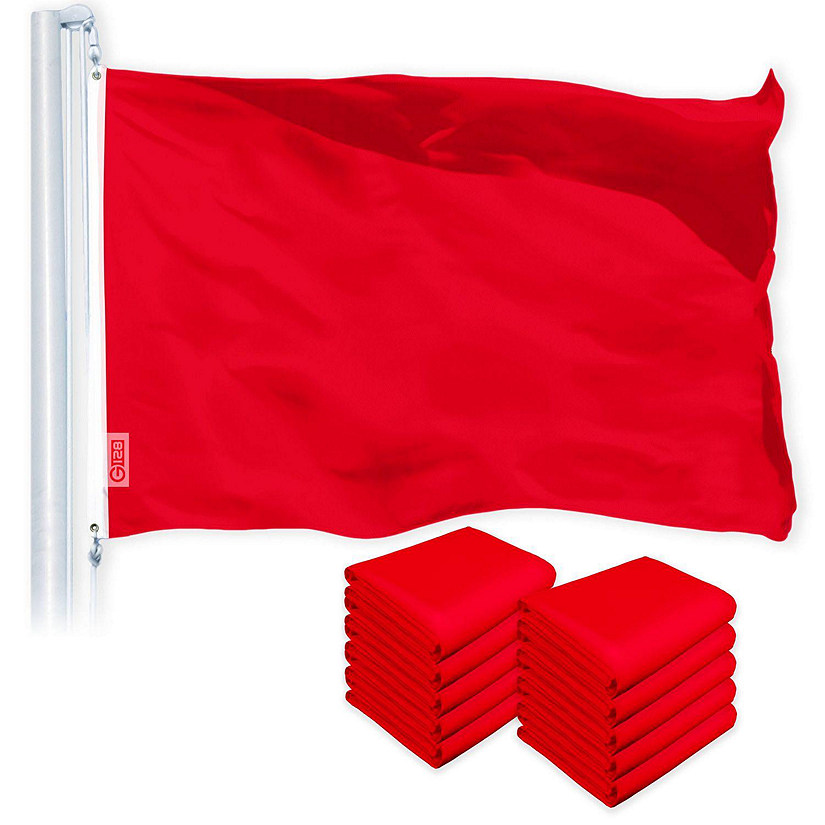 G128 - Solid Red Color Flag 3x5FT 10 Pack Printed 150D Polyester ...