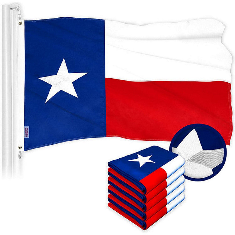 G128 Texas TX State Flag 3x5FT 5 Pack Embroidered Polyester