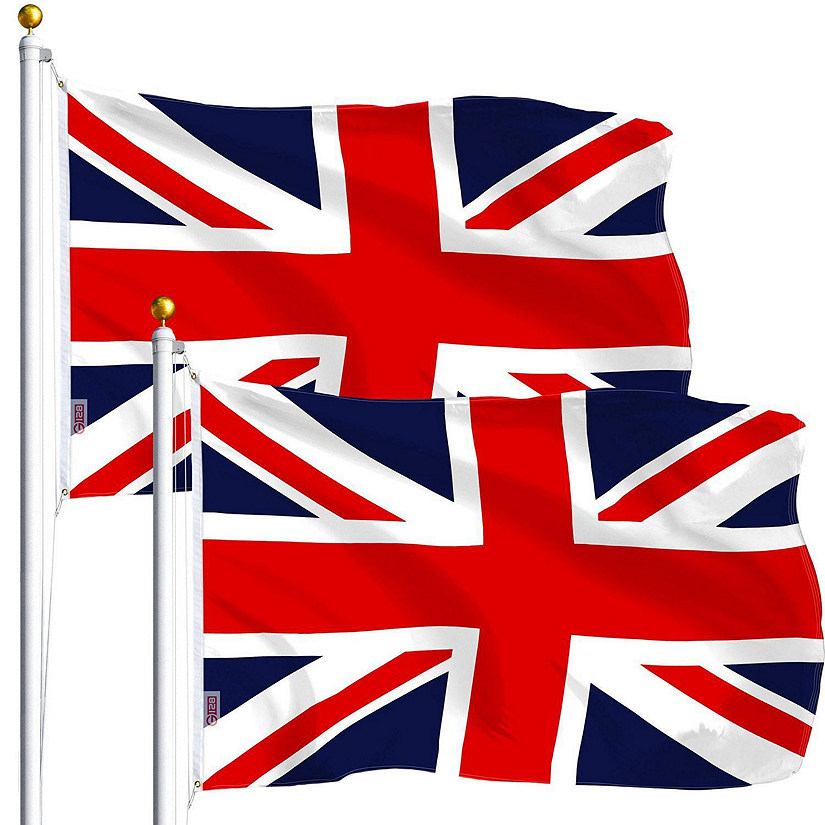 G128 - UK British Flag 3x5FT 2 Pack Printed Polyester Image