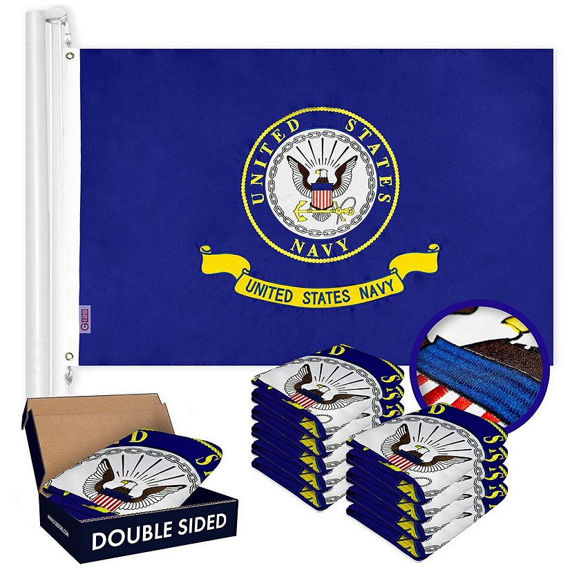 G128 US Navy SEAL Flag 2x3FT 10 Pack Doublesided Embroidered