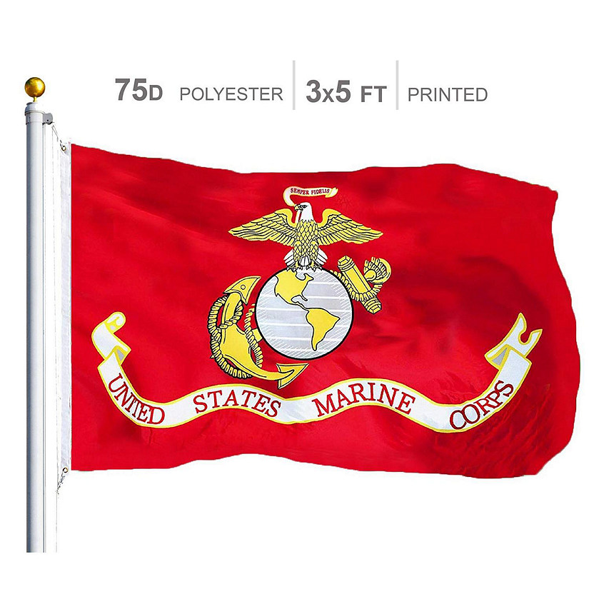 G128 - USMC US Marine Corps Flag 75D Printed Polyester 3x5 Ft Image