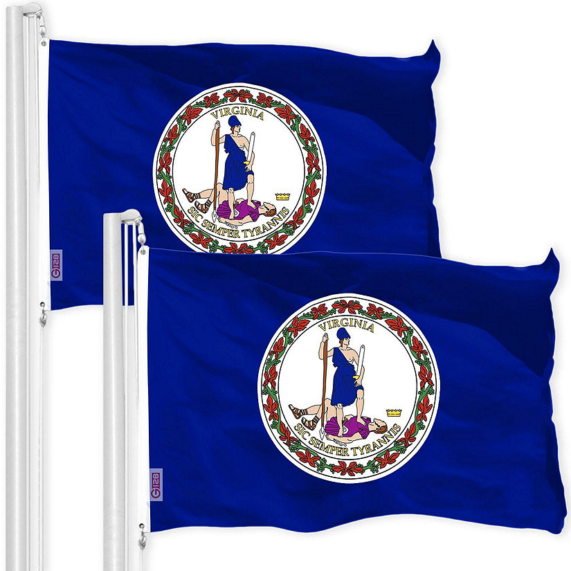 G128 - Virginia VA State Flag 3x5FT 2 Pack 150D Printed Polyester Image