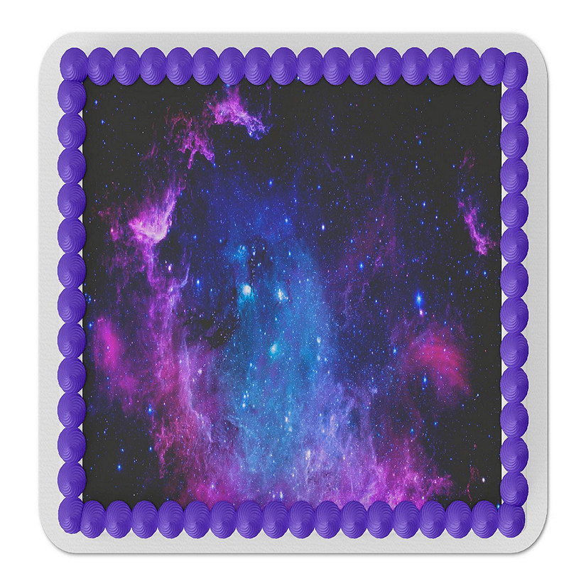 Galaxy Edible Cake Topper for Quarter Sheet Cake Image
