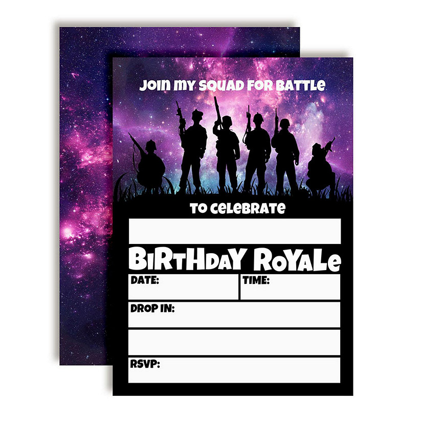 Galaxy Fort Battle Invitations 40pc. by AmandaCreation Image