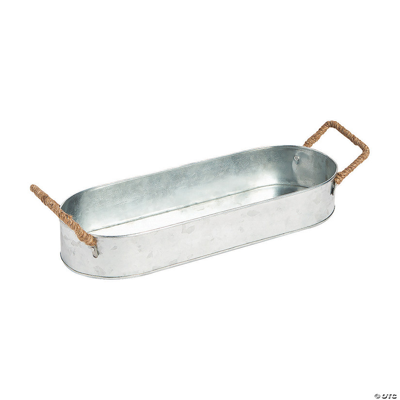 Galvanized Metal Tray with Handles Image