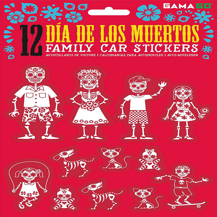 GAMAGO Dia De Los Muertos Car Stickers  Set of 12 Image