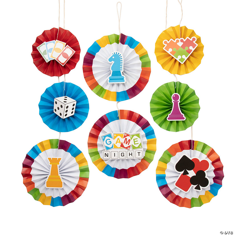 Game Night Hanging Decorations 8 Pc. Oriental Trading