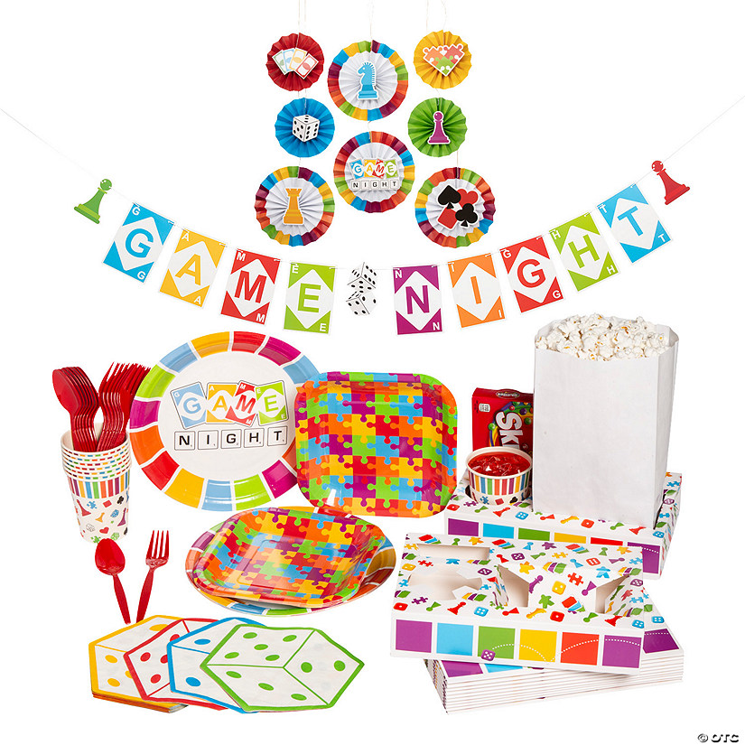 Game Night Party Tableware Kit for 8 Guests