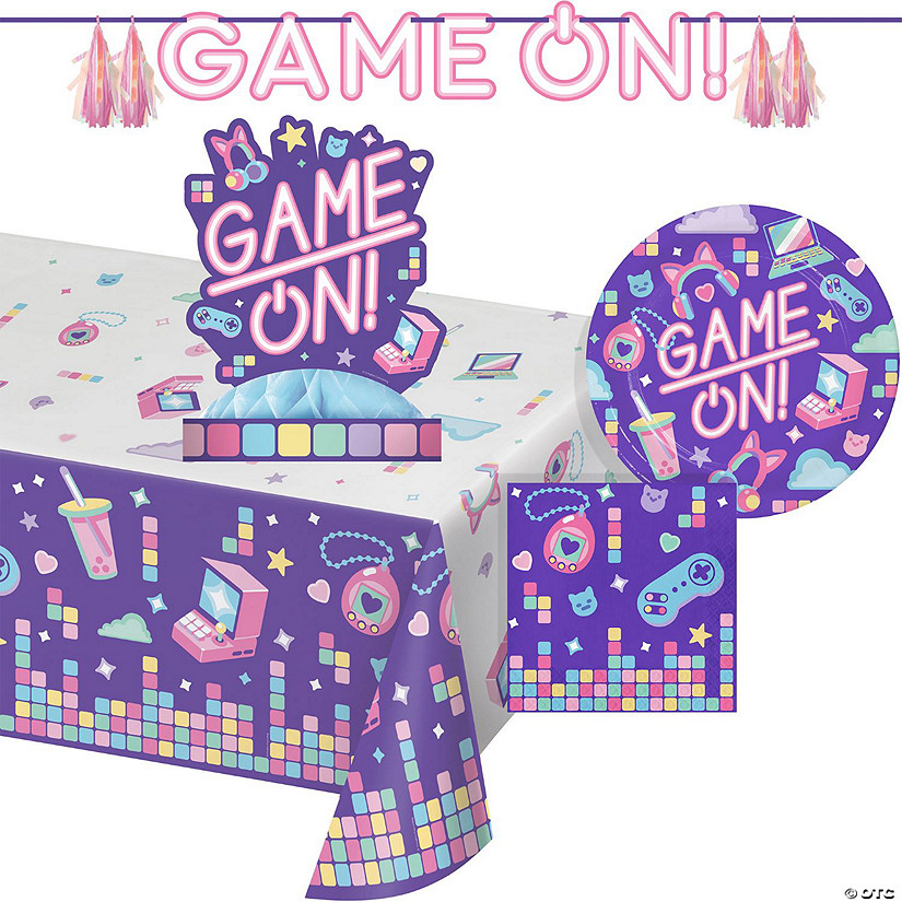 Gamer Girl DeluPropere Party Tableware and Decorations Kit Image