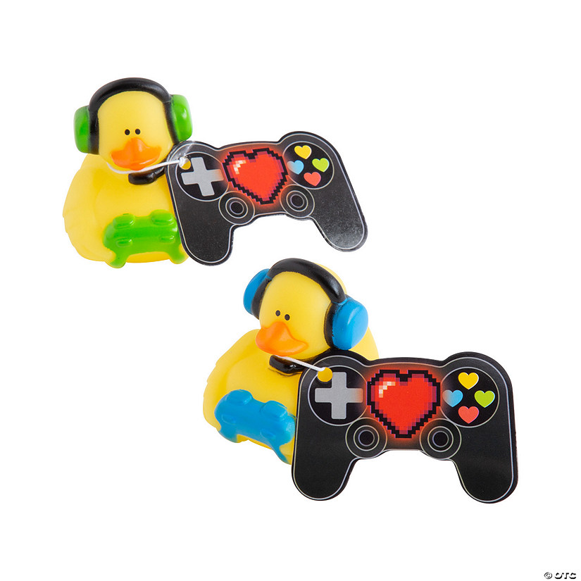 Gamer Rubber Ducks Valentine Exchanges with Card for 12 Image