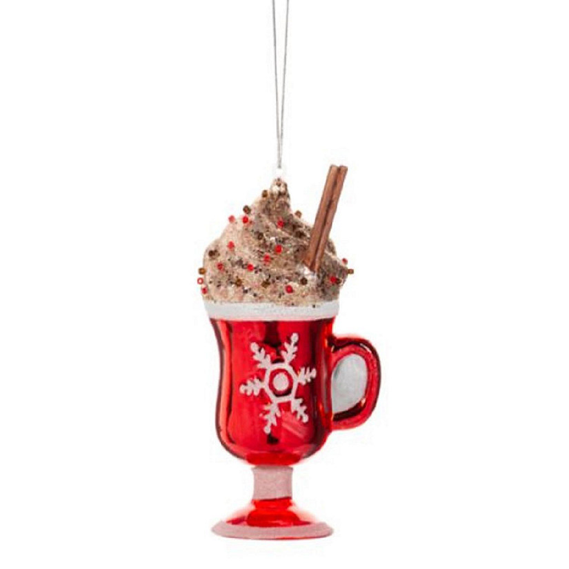 Ganz Holiday Cocoa Christmas Tree Ornament Glass 4.5 Inch Multicolor Image