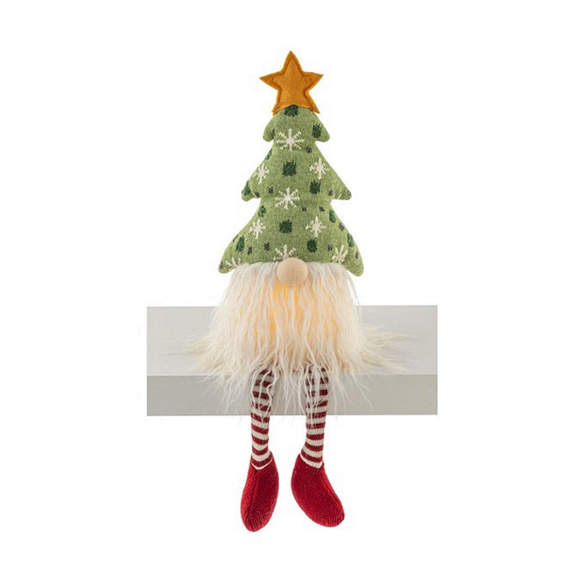 Ganz LED Light Up Gnome Wearing Tree Hat Shelf Sitter, 22 inches Image
