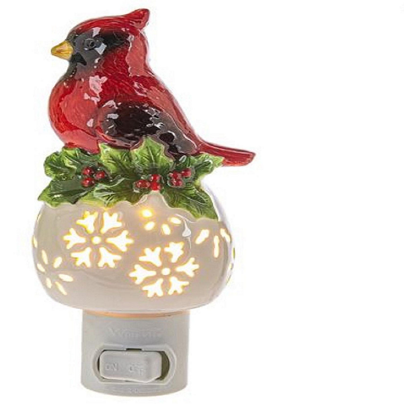 Ganz Red Cardinal Bird Ceramic Plug In Night Light 5.5 Inch Red