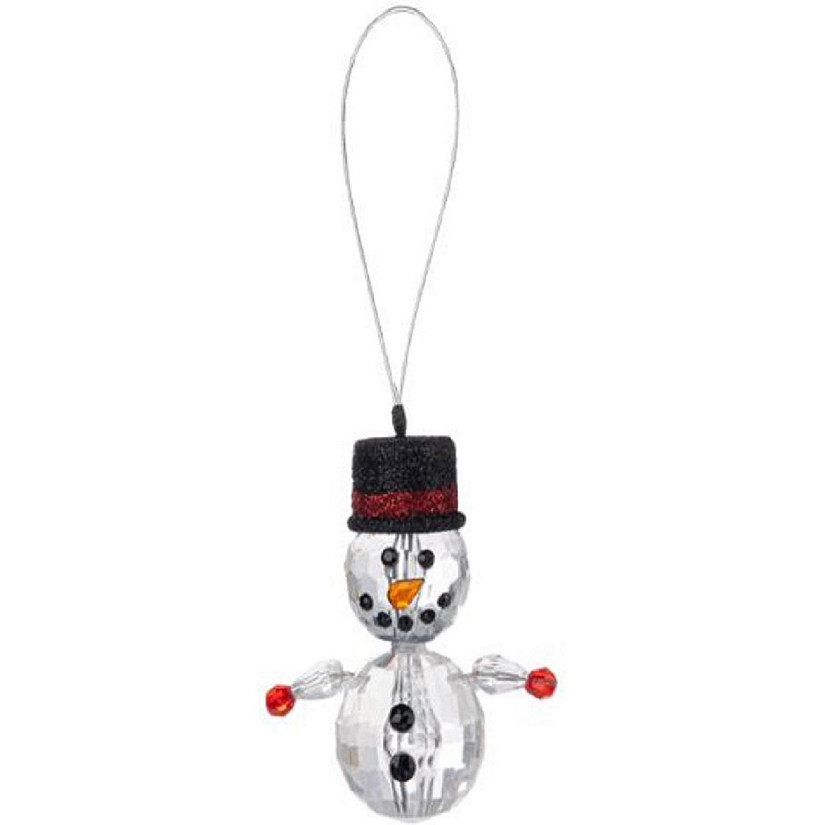Ganz Snowman Christmas Tree Ornament 2.4 Inch Clear Image