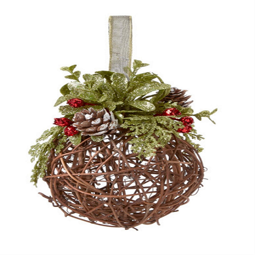 Ganz Willow Branch Christmas Ornament for Tree with Ribbon, 5.5 inches Image
