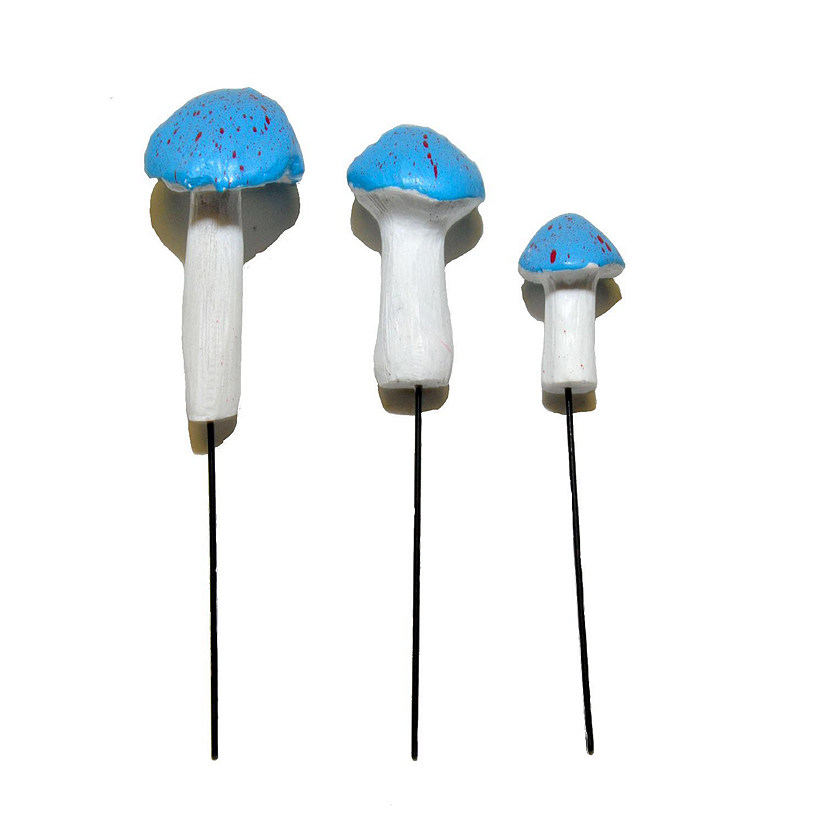 Garden Miniature Mushrooms 3 pieces Blue Image