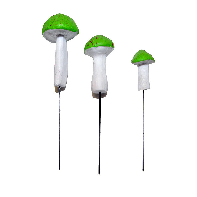 Garden Miniature Mushrooms 3 pieces Green Image