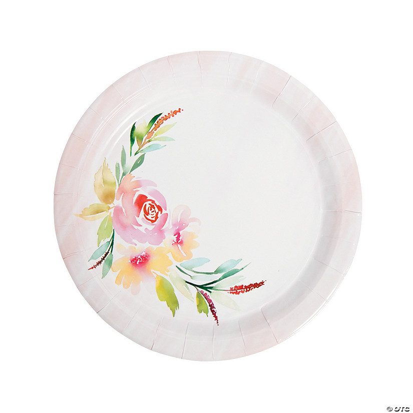 Garden Party Pastel Floral Paper Dinner Plates - 8 Ct. Image