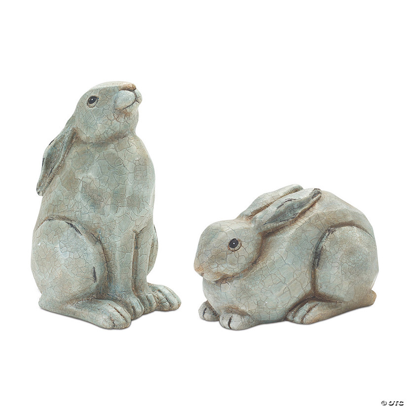 Garden Rabbit Figurine (Set Of 2) 5"H, 9.25"H Resin Image