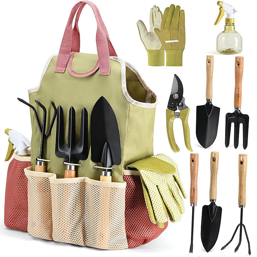 Gardening Tools Set of 10 Pieces - Complete Garden Tool Kit Comes with Bag, Gloves, Garden Tool Set with Spray Bottle Indoors & Outdoors Image