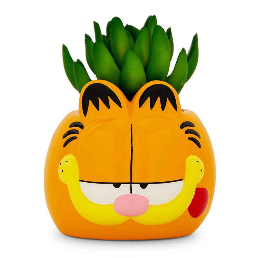 Garfield 4-Inch Ceramic Mini Planter With Artificial Succulent Image