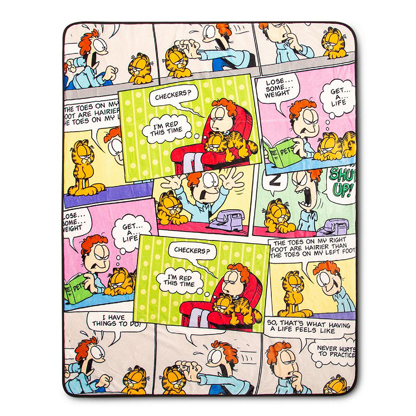 Garfield and Jon Comic Strip Panels Sherpa Throw Blanket  50 x 60 Inches Image