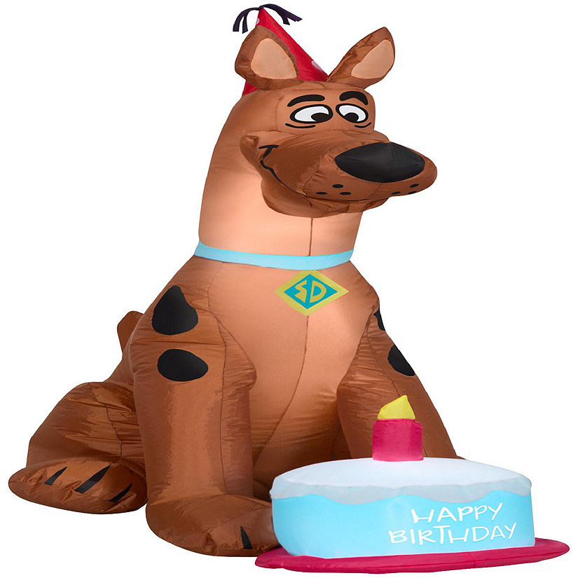 Gemmy Airblown Birthday Scooby WB (J. Marcus)  3.5 ft Tall  brown Image
