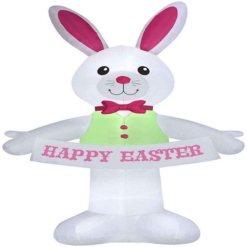 Gemmy Airblown Easter Bunny Giant   Tall  White Image