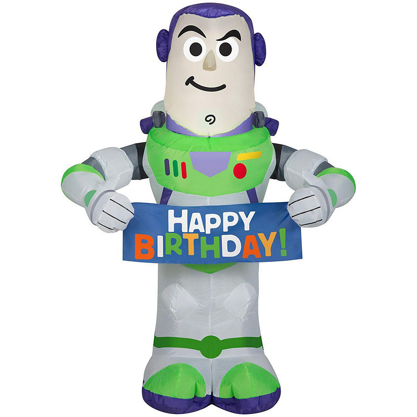 Gemmy Airblown Inflatable Birthday Party Buzz Lightyear  3.5 ft Tall  white Image