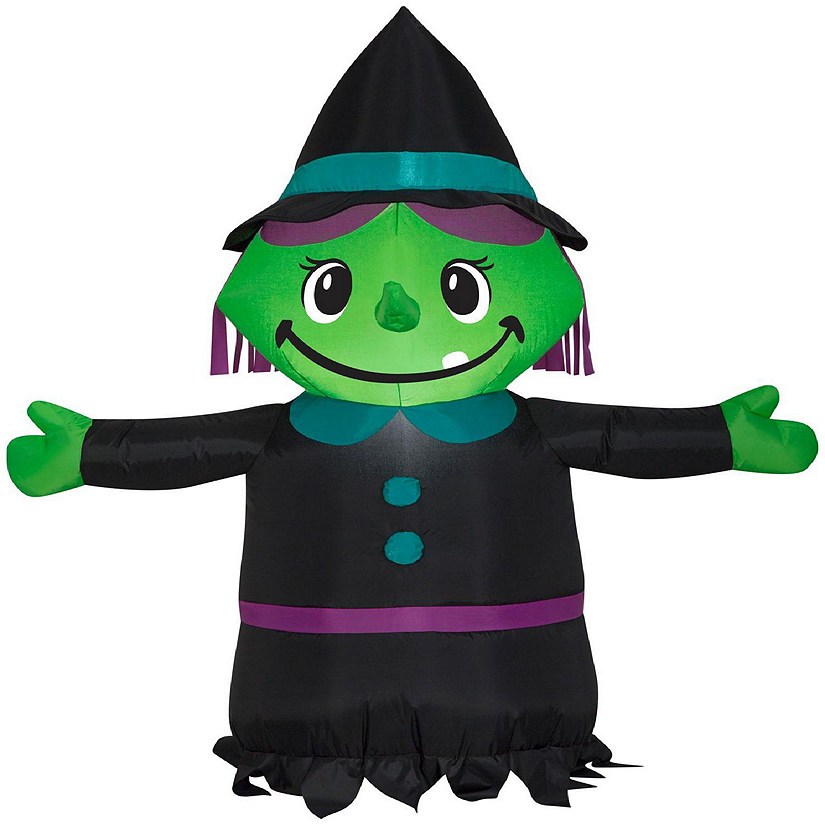Gemmy Airblown Inflatable Little Witch  3.5 ft Tall  black Image