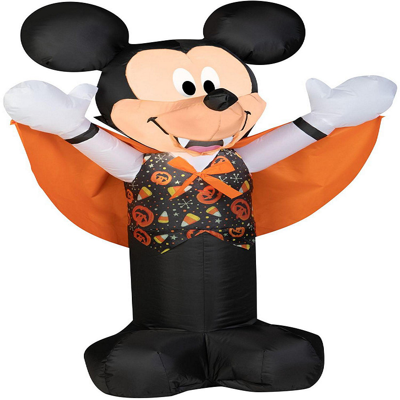 Gemmy Airblown Inflatable Mickey Mouse as Vampire  3.5 ft Tall  black Image