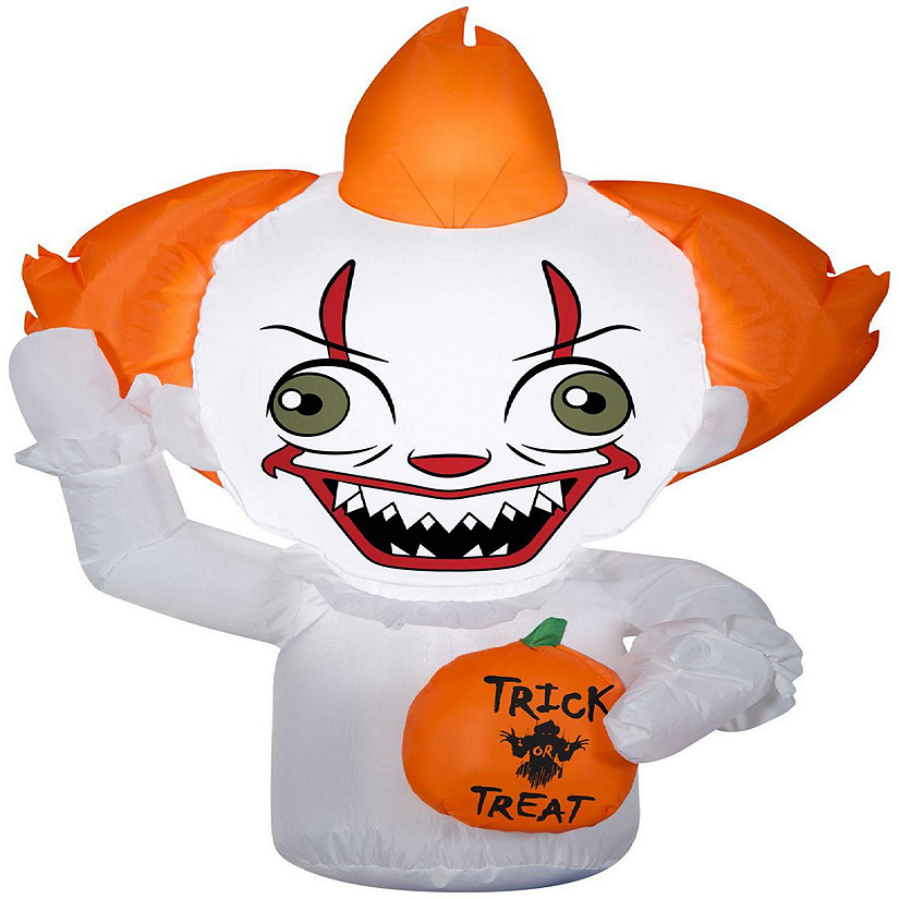 Gemmy Airblown Inflatable Pennywise CarBuddy  3 ft Tall  White Image