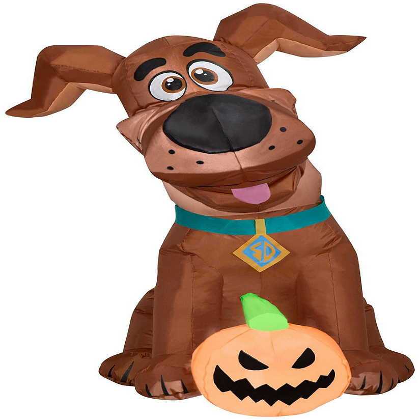 Gemmy Airblown Inflatable SCOOB with Pumpkin 3.5 ft Tall brown ...
