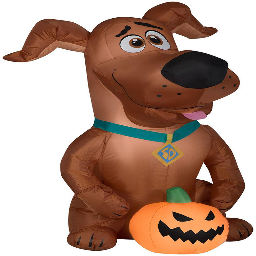 Gemmy Airblown Inflatable SCOOB with Pumpkin  5 ft Tall  brown Image
