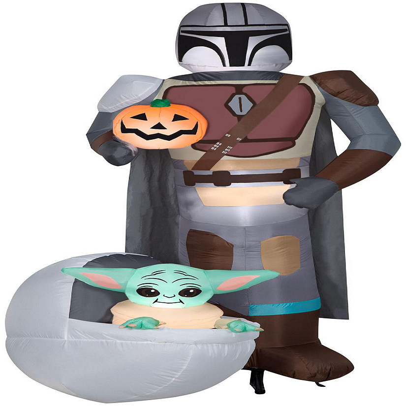 Gemmy Airblown Inflatable The Mandalorian and Grogu&#8482; in Pod  6.5 ft Tall  grey Image