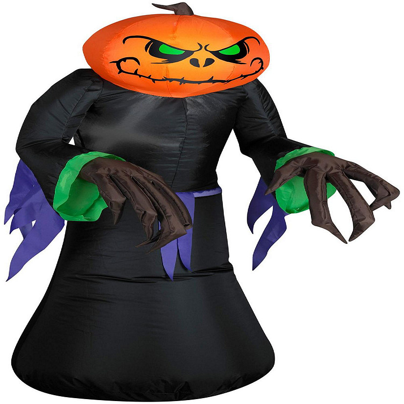 Gemmy Airblown Outdoor Pumpkin Reaper  3.5 ft Tall  black Image