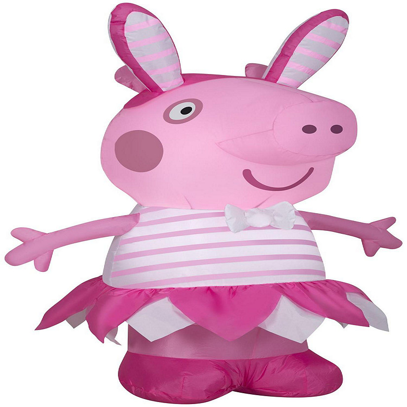 Gemmy Airblown Peppa Pig in Easter Outfit   SM  3.5 ft Tall  Pink Image