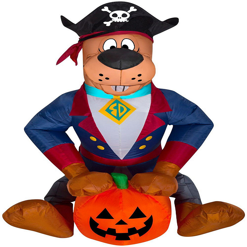 Gemmy Airblown Scooby as Pirate WB  3 ft Tall  Multicolored Image